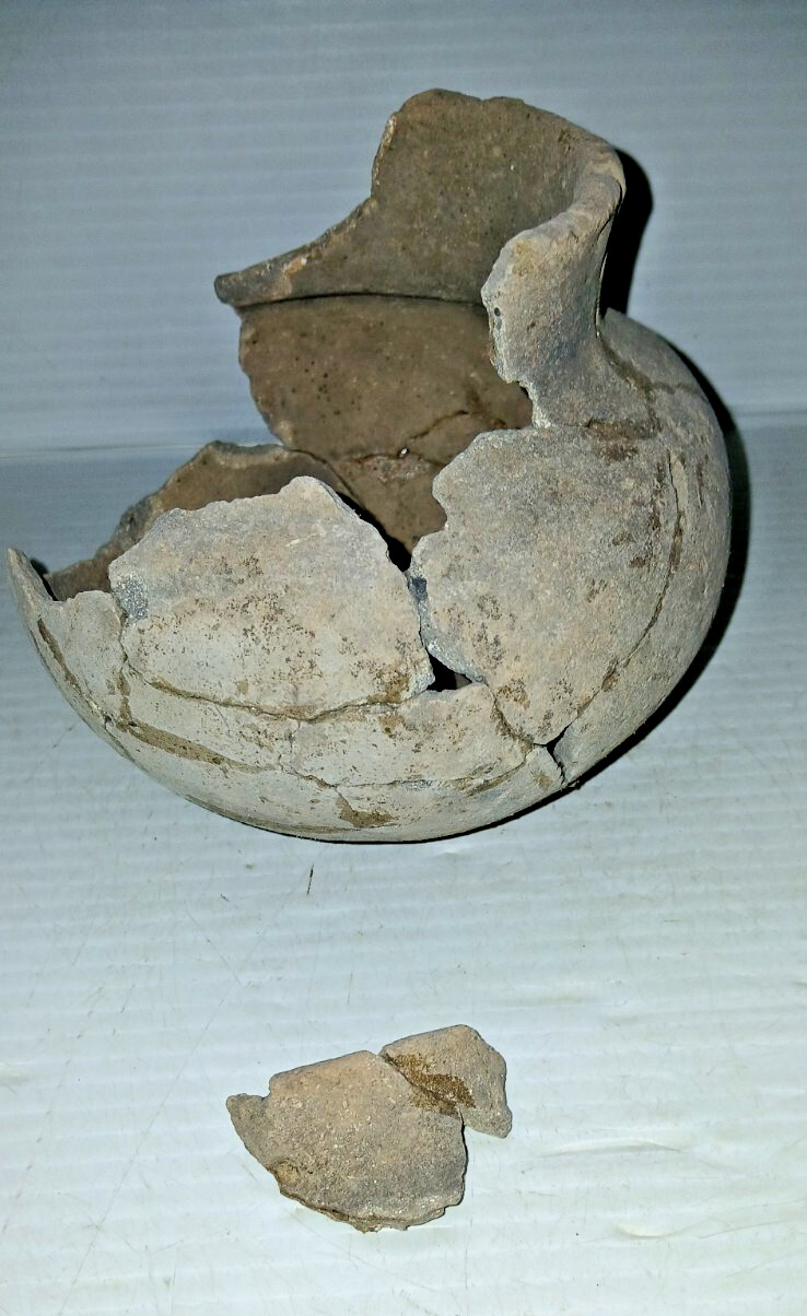 Pre-Columbian Native American Indian Mississippian Partial Pottery Jar Artifact