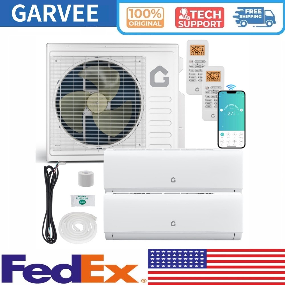 28K BTU 20 SEER2 Dual Zone Mini Split Air Conditioner AC/Heating 9000+12000BTU