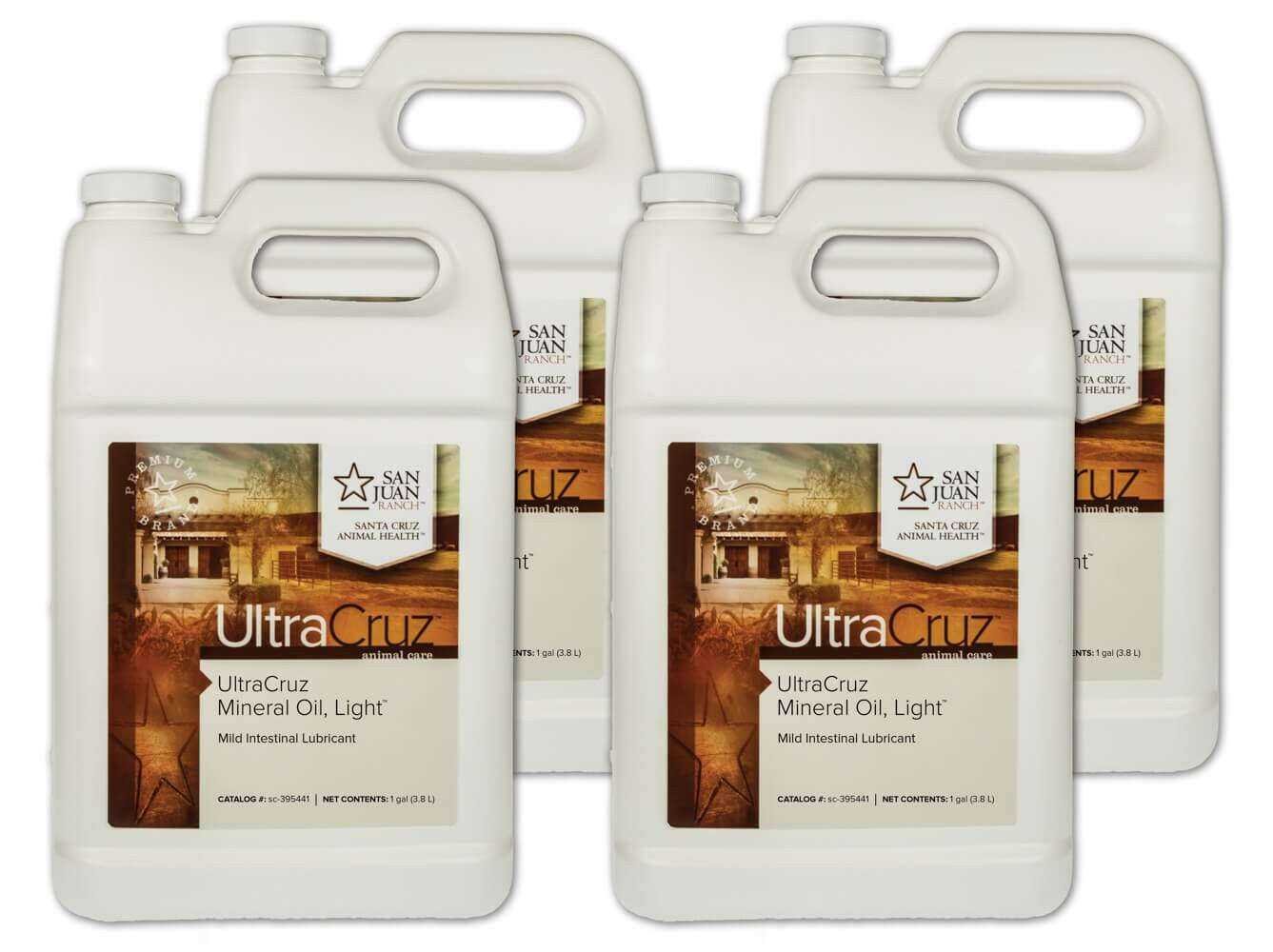 UltraCruz Mineral Oil Light Supplement for Horses, Livestock and Dogs, 4 x 1 Gal