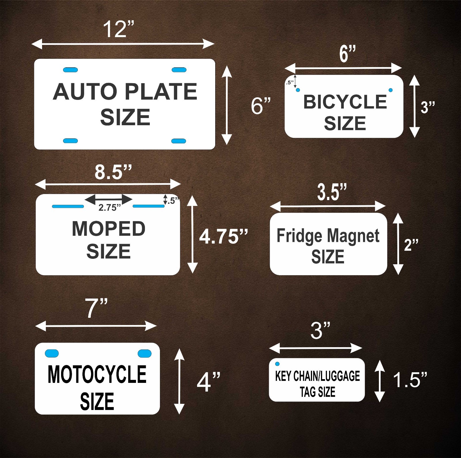 Any State Any Text License Plate Personalized Custom Auto Car Motorcycle Tag