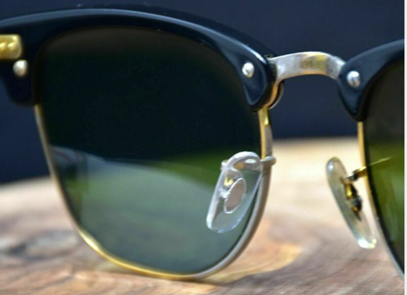 😎 2 Pair: Crimp-On Silicone Nose Pads Eyeglasses for Ray Ban RB Silver Clip 14