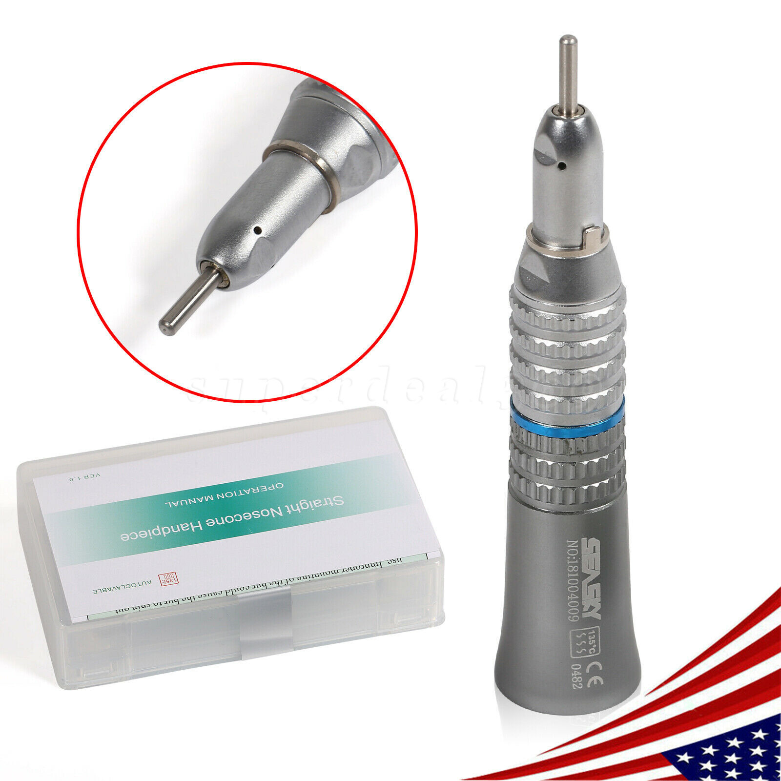 NSK Style Dental Slow Low Speed Handpiece Straight Contra Angle Air Motor 2/4 YP