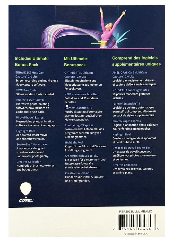 Corel PaintShop Pro 2023 Ultimate - Perpetual License, New Retail Box