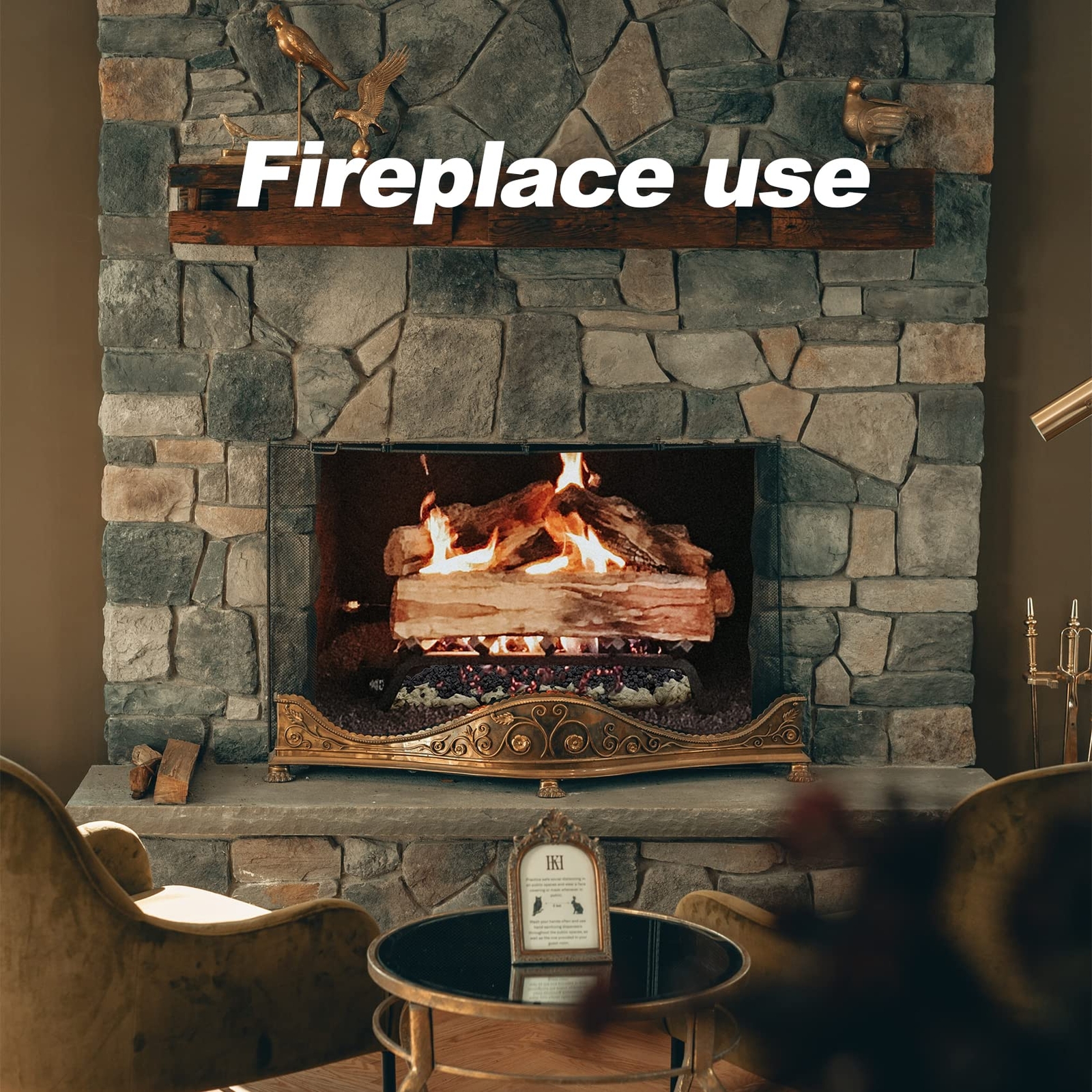 Gas Fireplace Glowing Embers Rock Wool for Vent Free or Vented Gas Log Sets