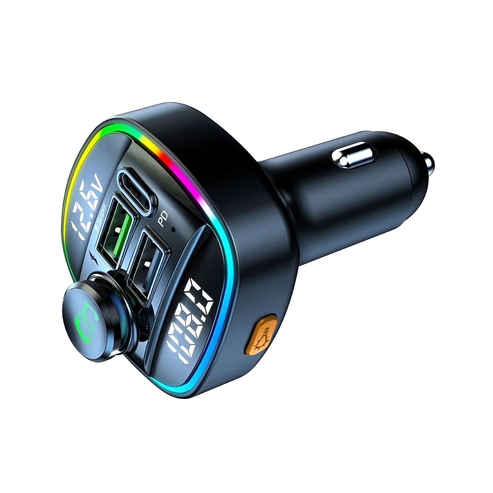 Bluetooth 5.0 Car FM Transmitter Adapter, Hands-Free, USB Charger, AUX Audio
