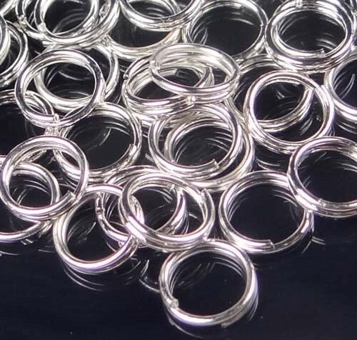 50 Split Rings Silver Pewter 6mm JUMP RINGS Splitring