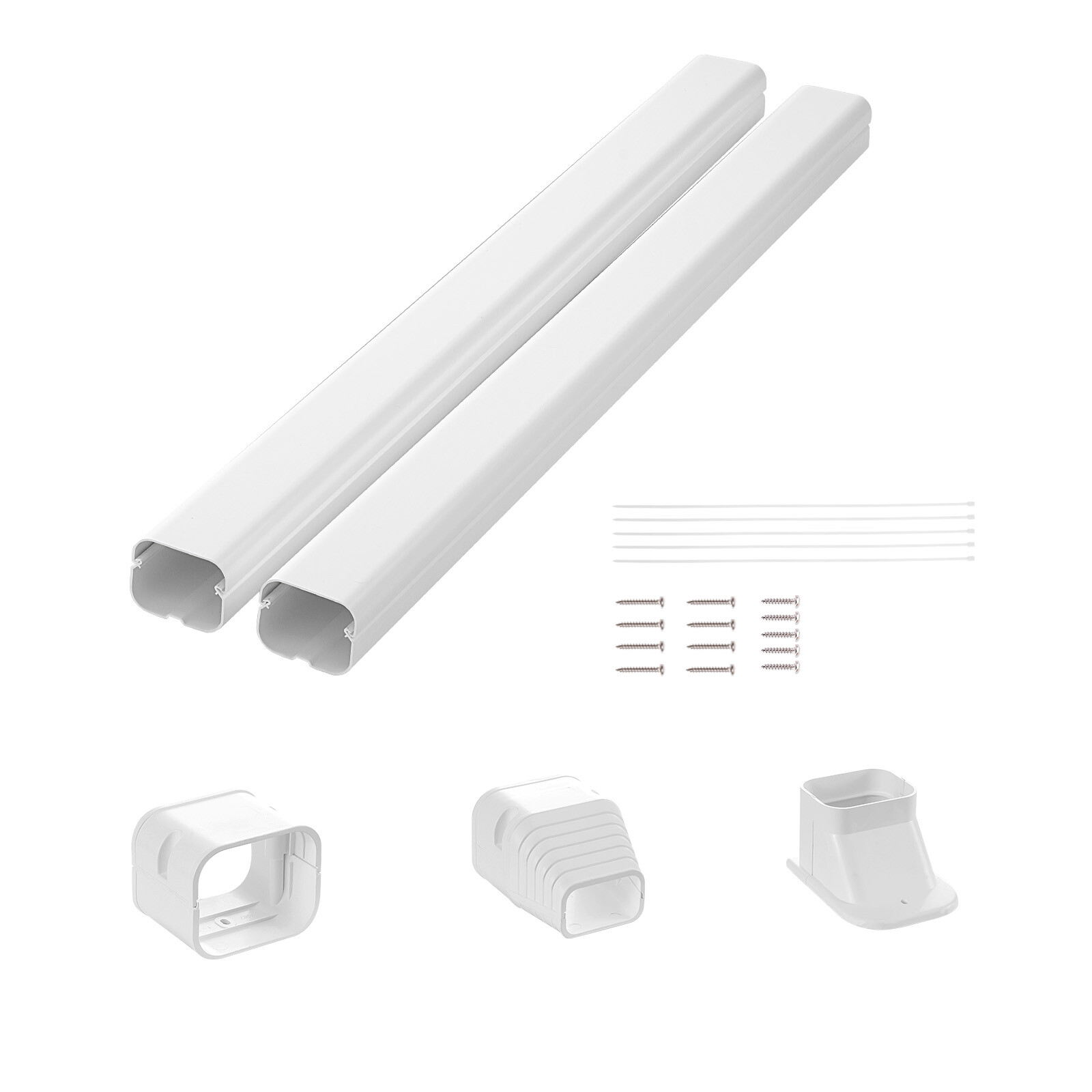 VEVOR 3" W 7.4 Ft Line Set Cover Kit for Mini Split Central Air Conditioner PVC