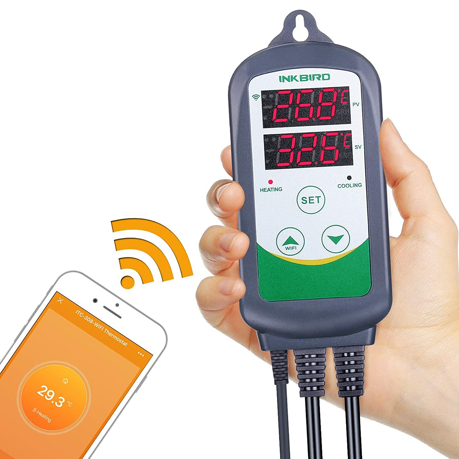 WiFi Thermostat Temperature Controller ITC-308 Seed Starter Brew Heater Cooler