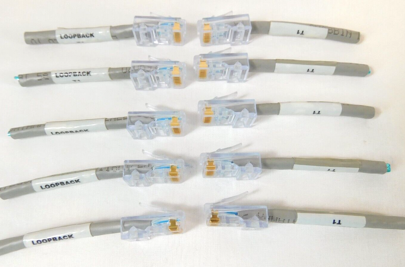 T1 Loopback Plug CSU DSU Loopback Cable Pinned 1-4 2-5 LPBK-T1 - QUANTITY OF 10