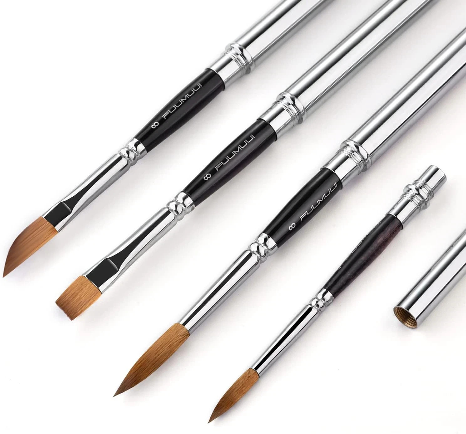 Sable Travel Watercolor Brushes, 4Pcs Kolinsky Sable Watercolor Travel Brushes