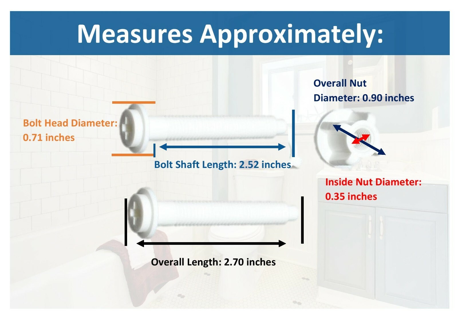 Plastic Toilet Seat Hinge Bolt Screw For Top Mount Toilet Seat Hinges