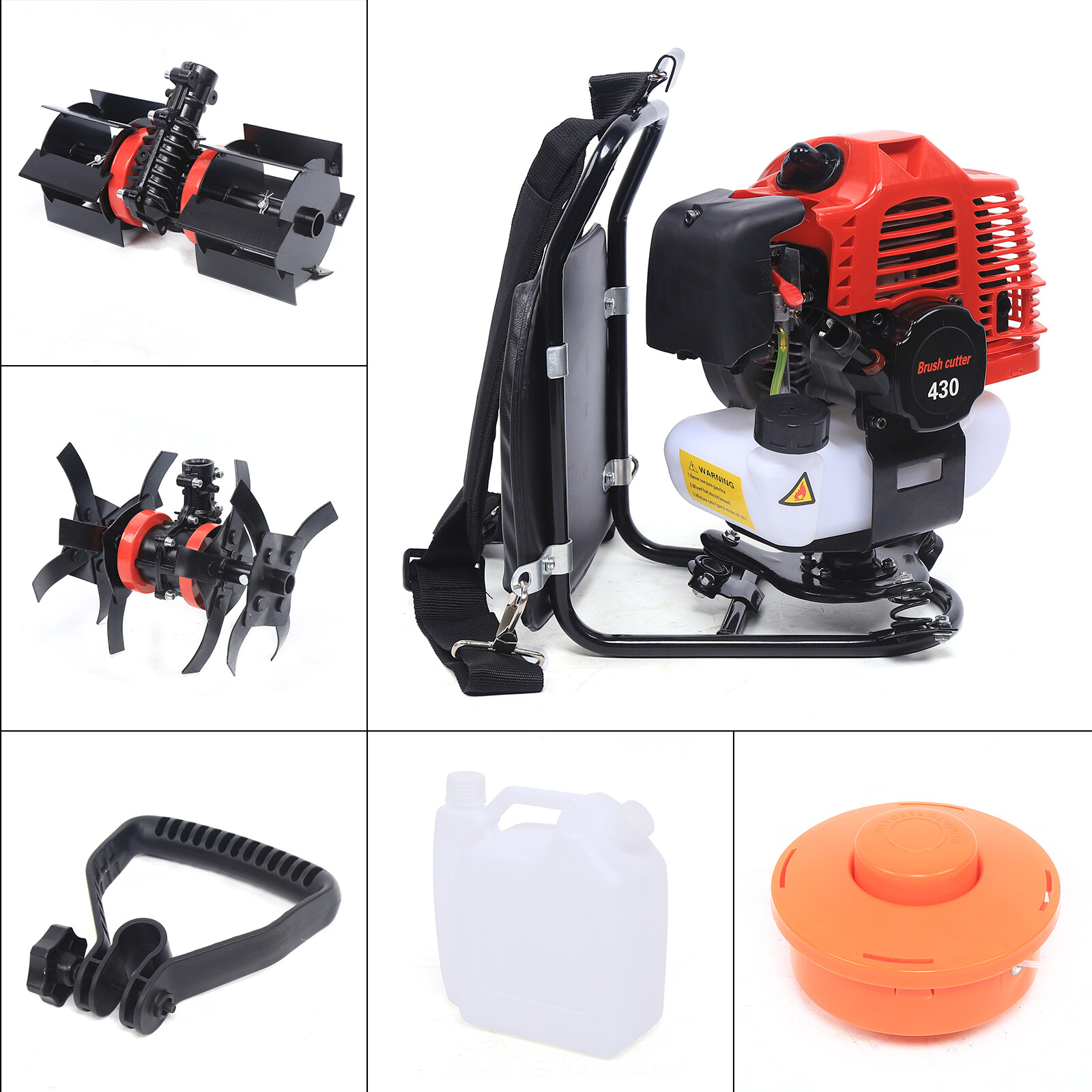 43CC 2 Stroke Backpack Gas Garden Brush Cutter Grass Trimmer Lawn Mower 3 in 1