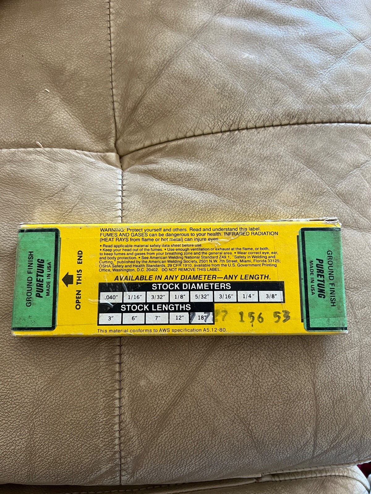 Tungsten electrodes, Sylvania 3/32 X 6 inch