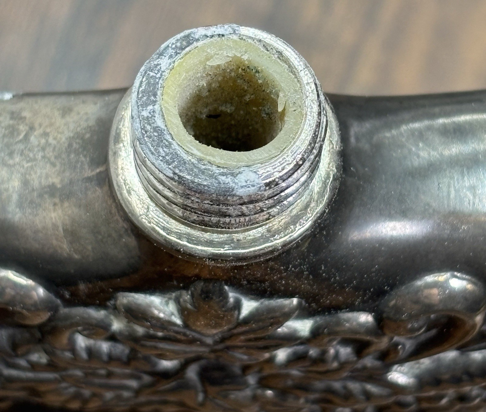 Godinger Silverplated Bacchus Vintage Metal Flask*SOLD AS IS*