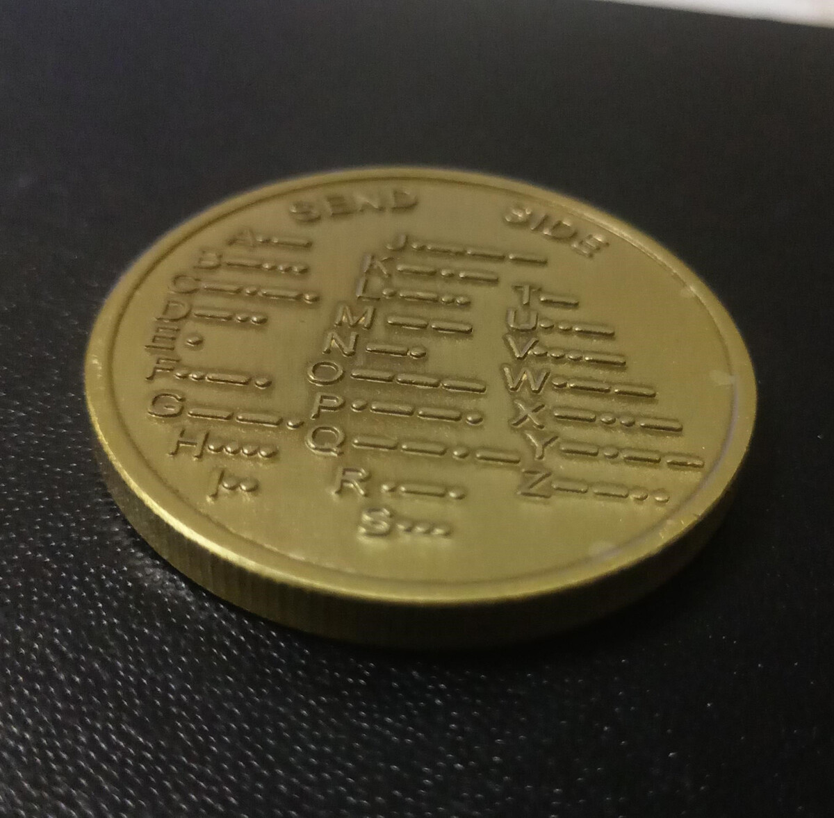 Key CW training coin Morse code training coin Novice amateur radio 1Pc