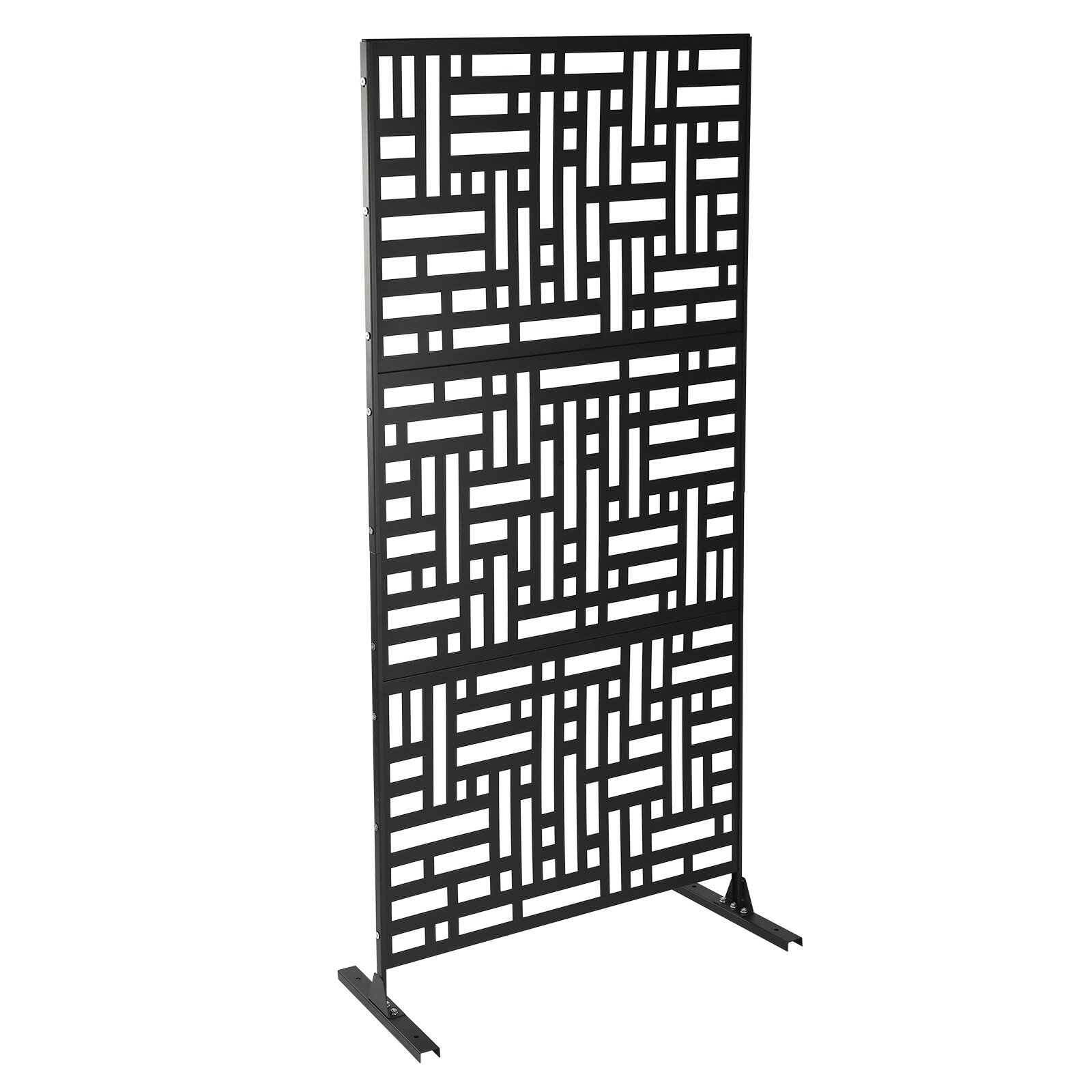 Metal Privacy Screen 6.2ft H x 35.4in W Outdoor Privacy Screens and Panel Black