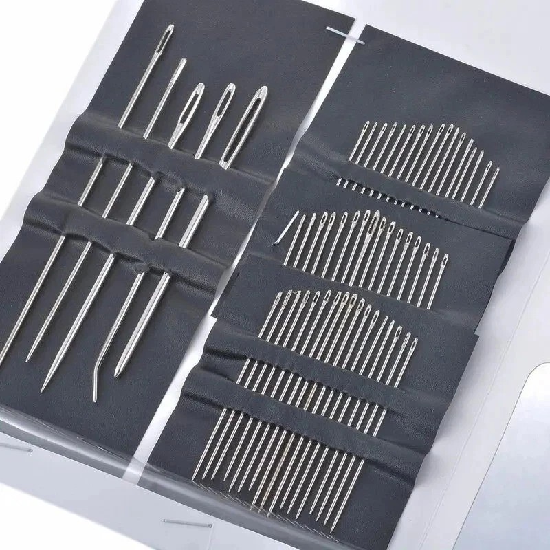 55pcs Big Eye Sewing Needles Stainless Steel Mixed Sizes Embroidery Set