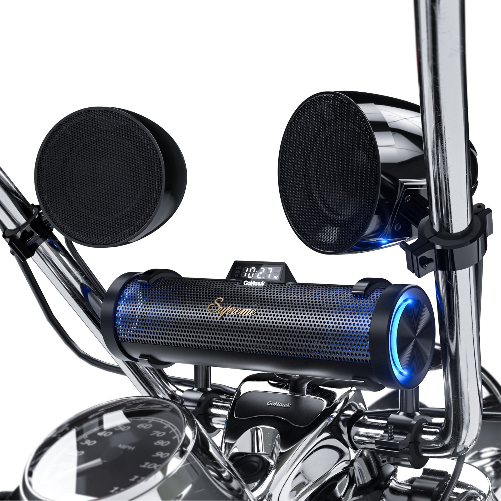 Waterproof Bluetooth Motorcycle Stereo 8 Speaker Soundbar Audio Radio MP3 System