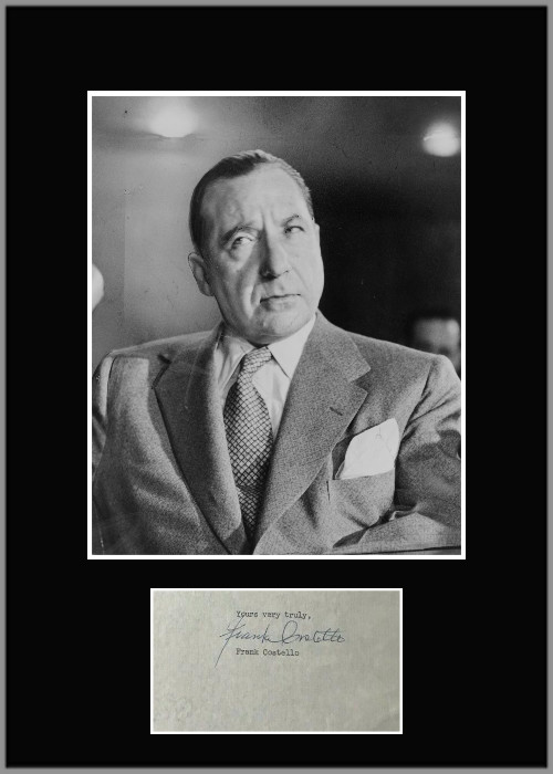 Frank Costello Mafia Mob Boss 11 x 14 Facsimile Autograph Photo Display RP NR
