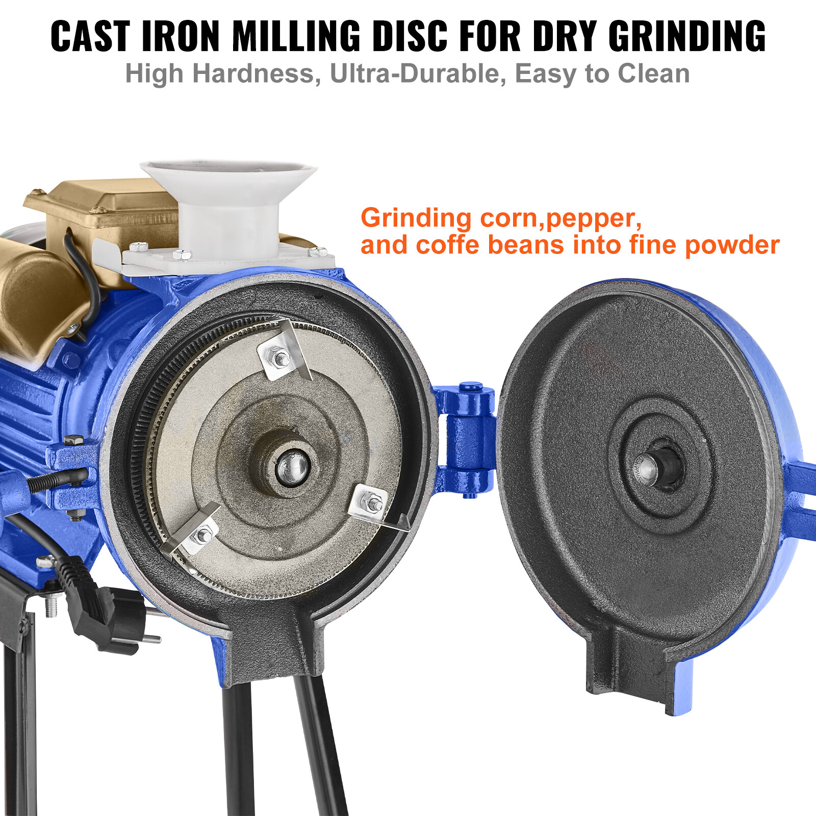 VEVOR 3000W Electric Grain Grinder Corn Wheat Flour Cereal Mill Dry Grinder