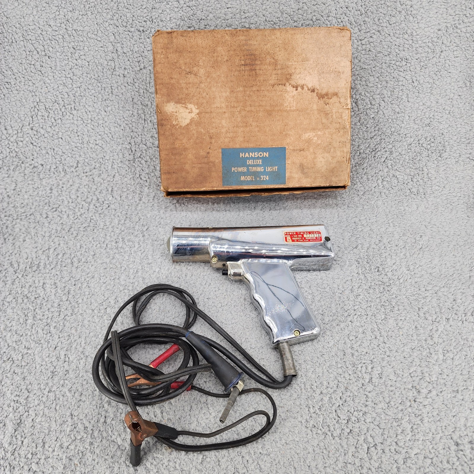 Hanson Deluxe Power Timing Light 324 - UNTESTED - Vintage MCM Mechanic Art Deco