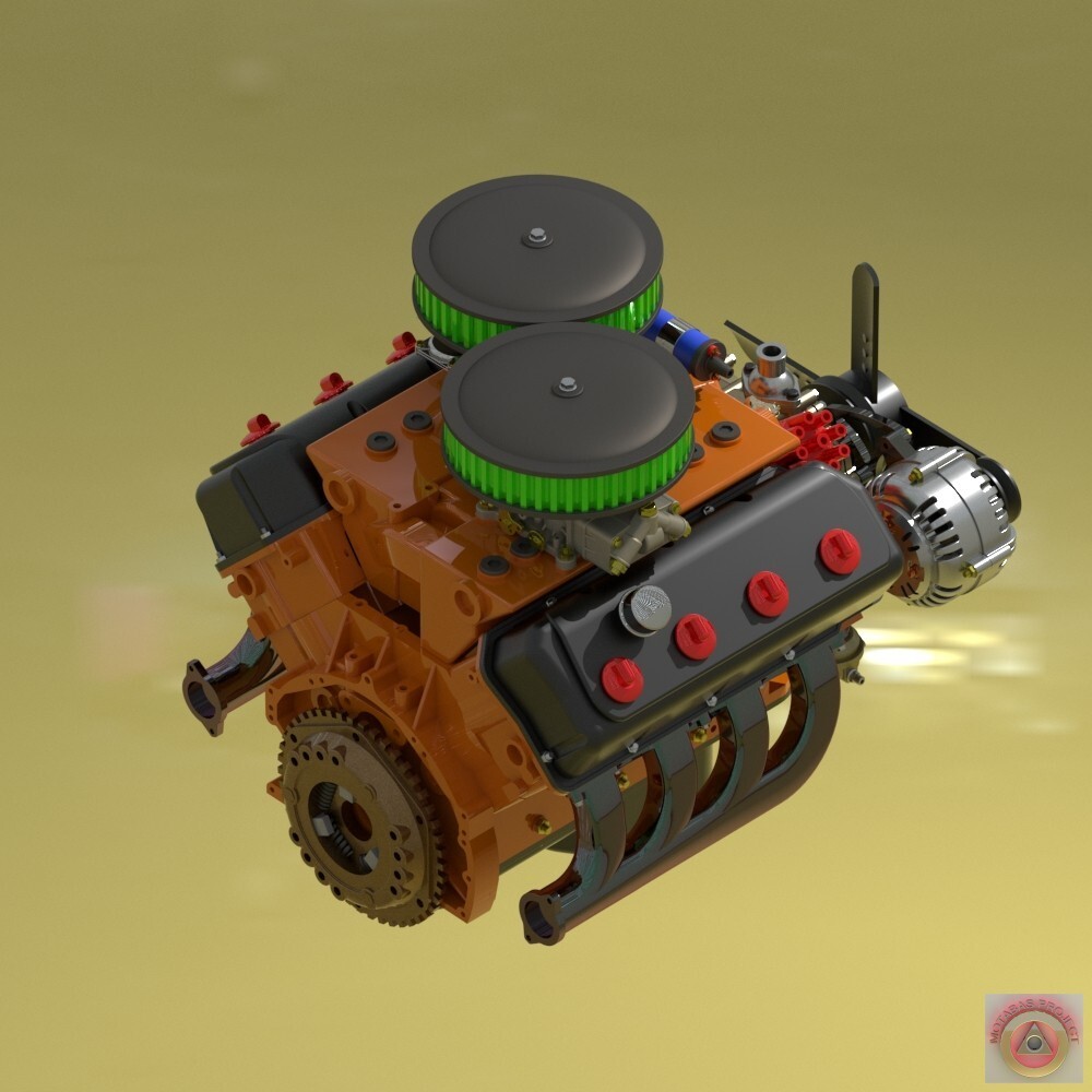 1:25-1:24 Scale Hemi 426 Cross Ram Engine Kit Resin Printed