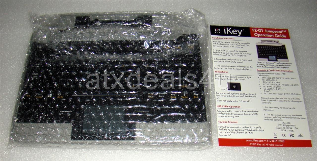 iKey FZ-G1 IK-PAN-FZG1-LC-UK Jumpseat Backlight ToughPad Keyboard New