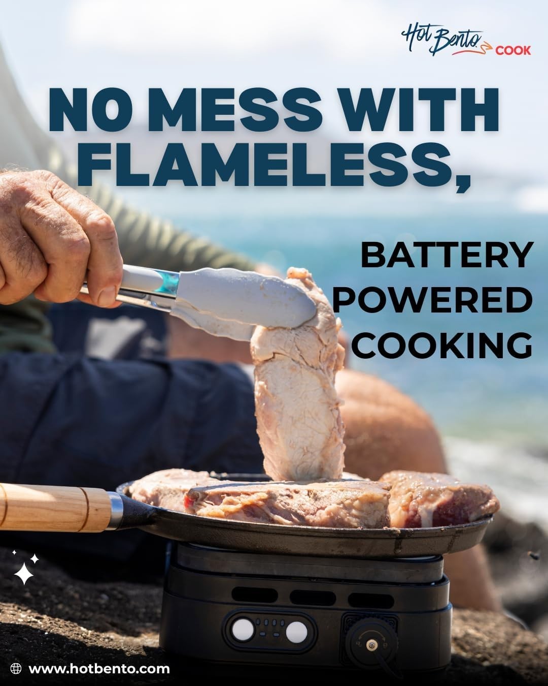 Hot Bento Cook Portable Battery-Powered Flameless Cooker, Hot Plate, Outdoors