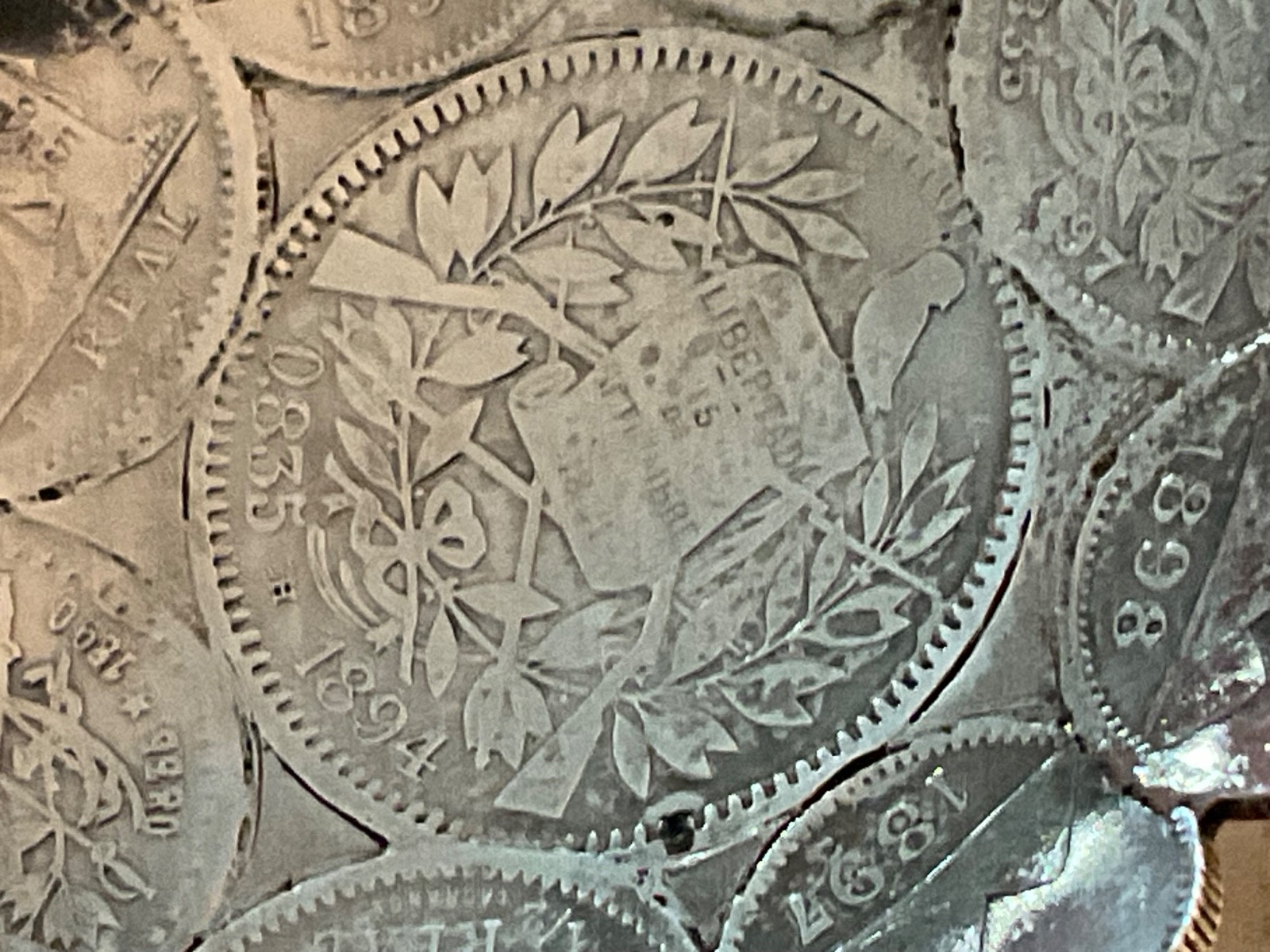 RARE ONE OF A KIND ANTIQUE GUATEMALAN SILVER COINS MADE INTO A SPOON