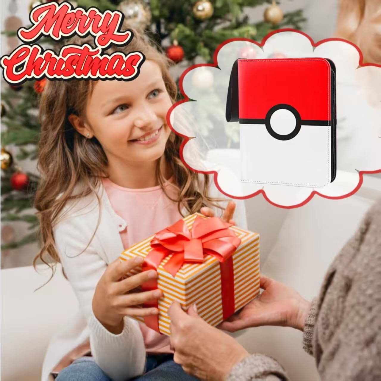 4-Pocket Trading Card Binder - Holds 400 Cards, 50 Removable Sleeves, Zippered