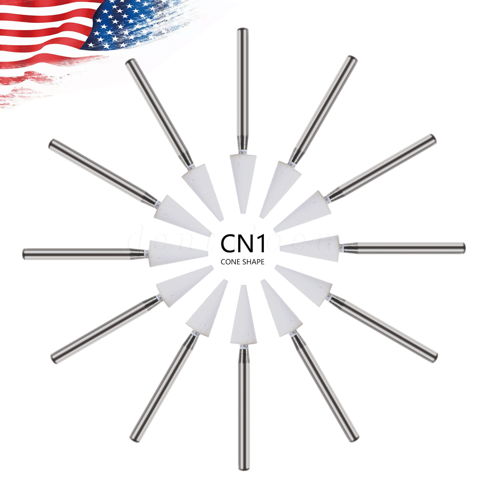 12 pcs Dental Polishing White Stone Polisher Bur FG Coarse/Fine For Finishing