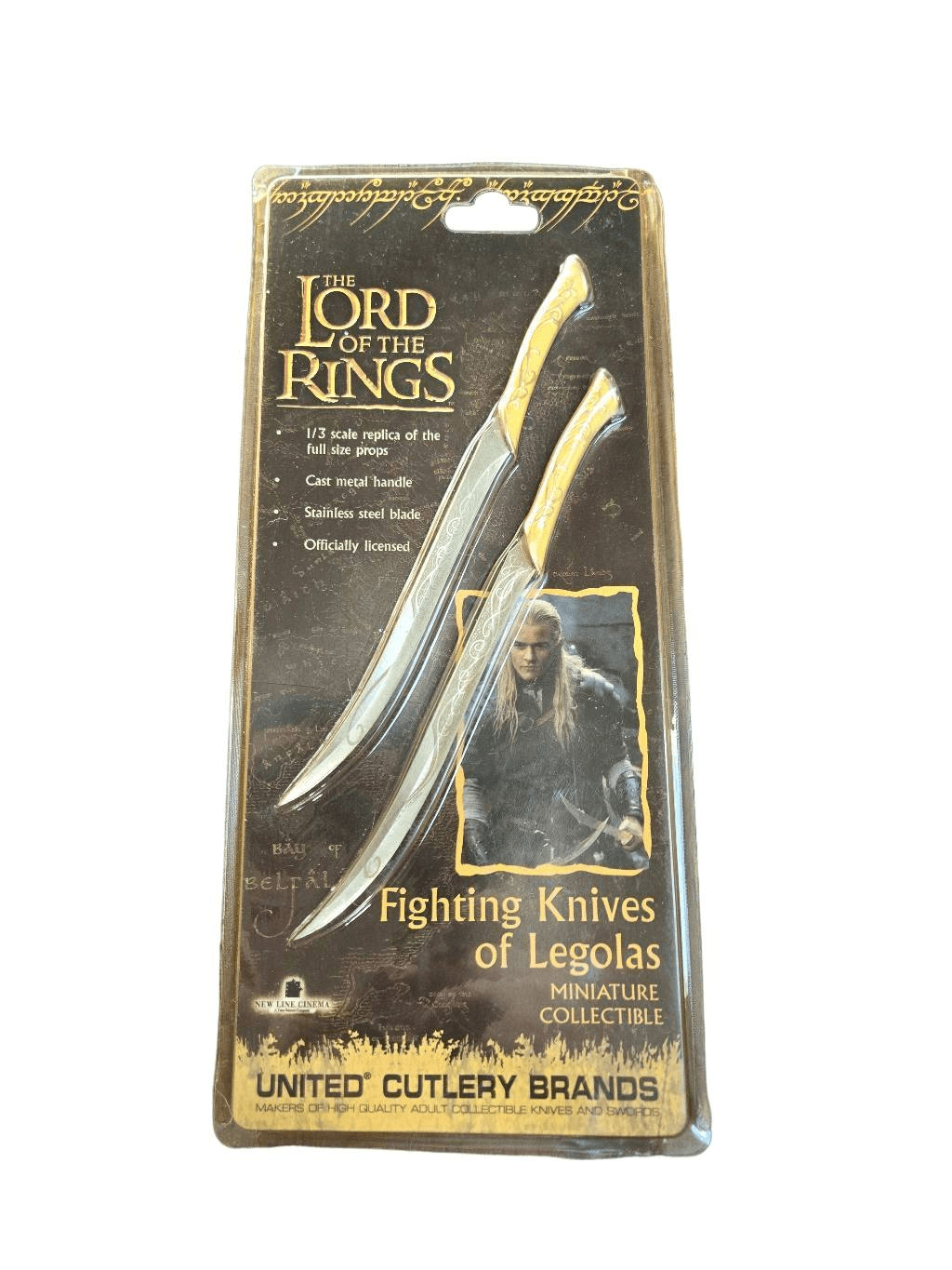 Vintage Lord of the Rings Minature Fighting Knives of Legolas 1/3 Scale United C