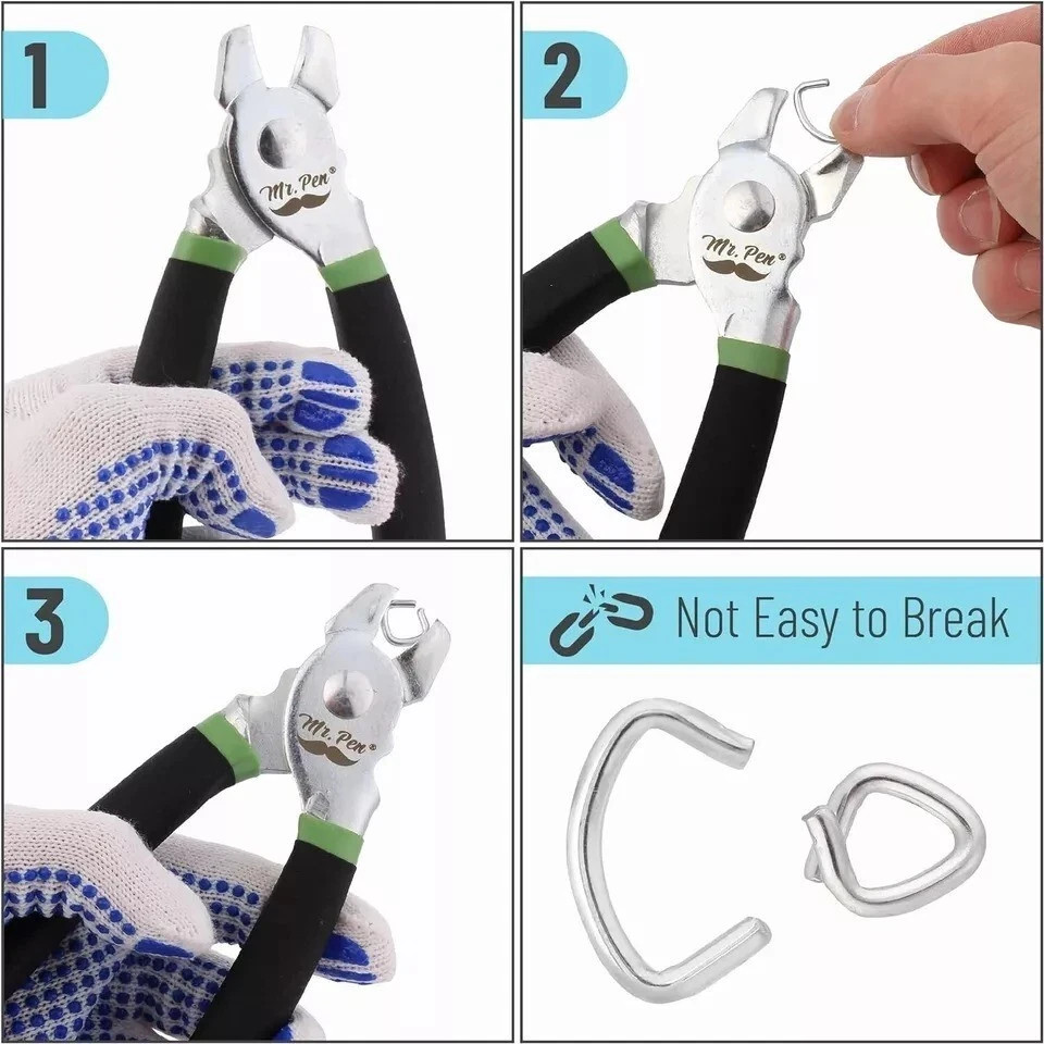 Galvanized Hog Rings, 1/2", 360 Pcs, Hog Rings Upholstery, Hog Rings for Furnitu