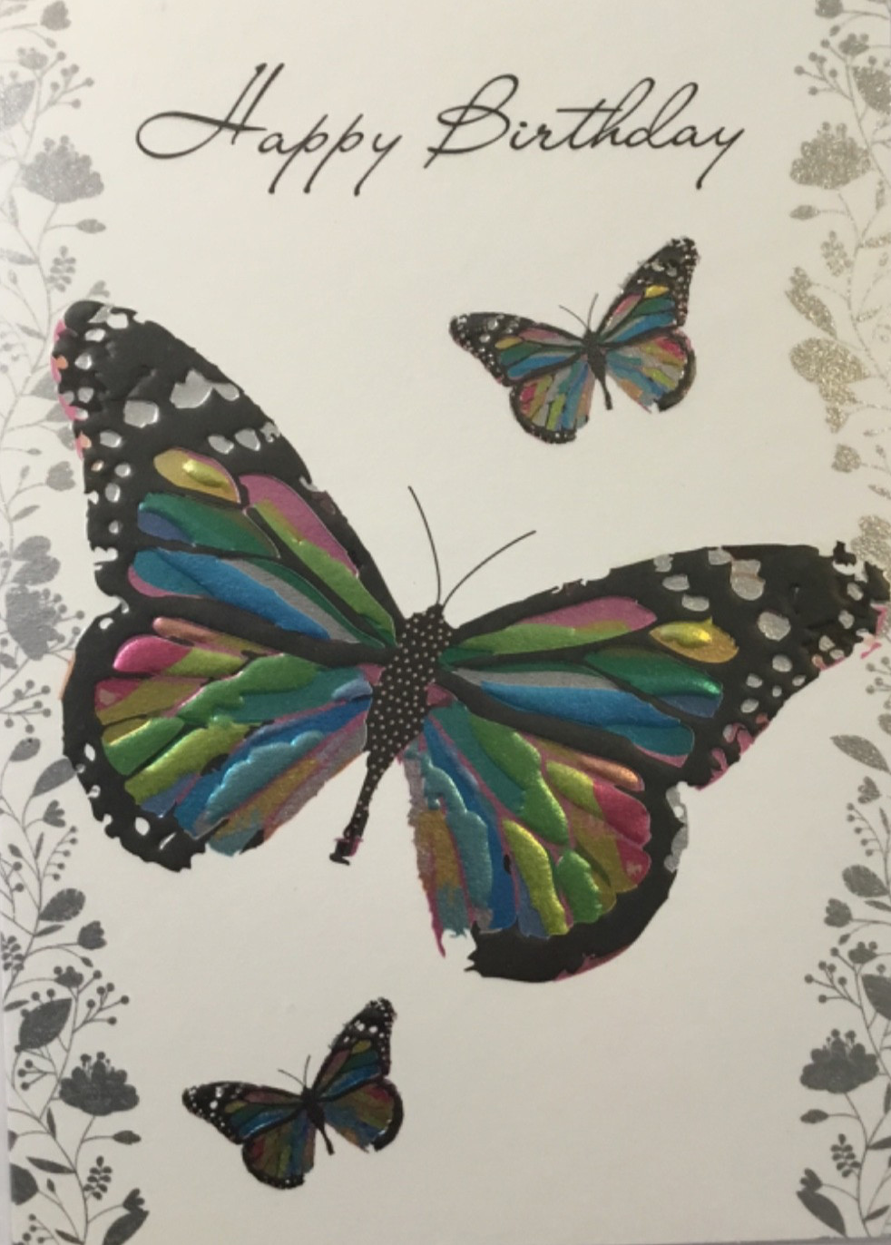 Notes & Queries- Birthday- Butterflies- Embossed Foil- United Kingdom