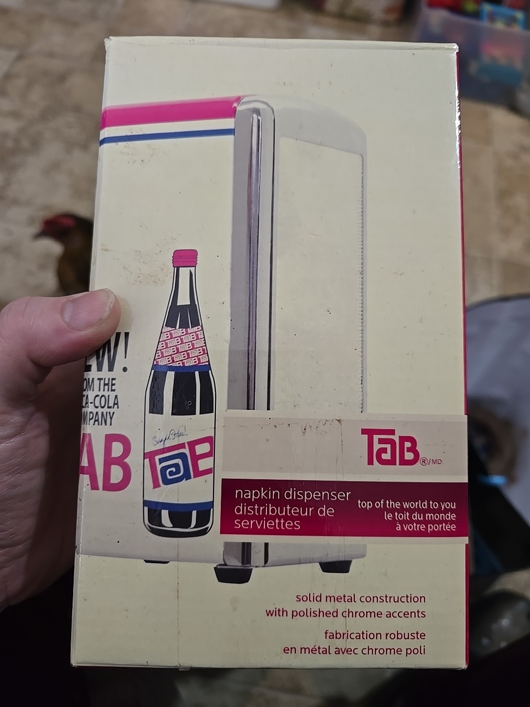 TAB Coca-Cola Retro Napkin Dispenser 2007 Metal Construction 7x4¼x3⅞" With Box