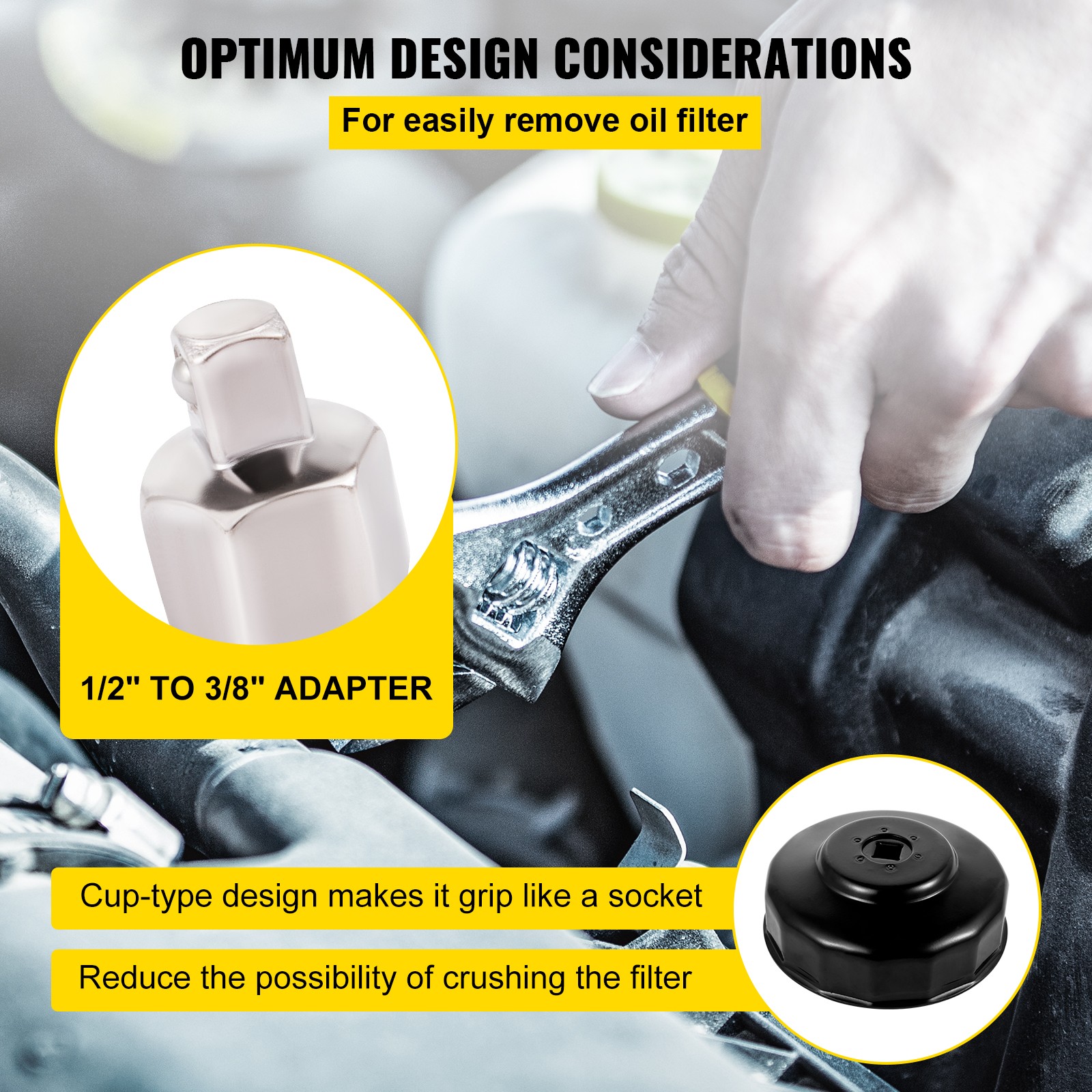 Oil Filter Socket Set Cup Socket Tool Set 14 PCS Oil Filter Cap Wrench