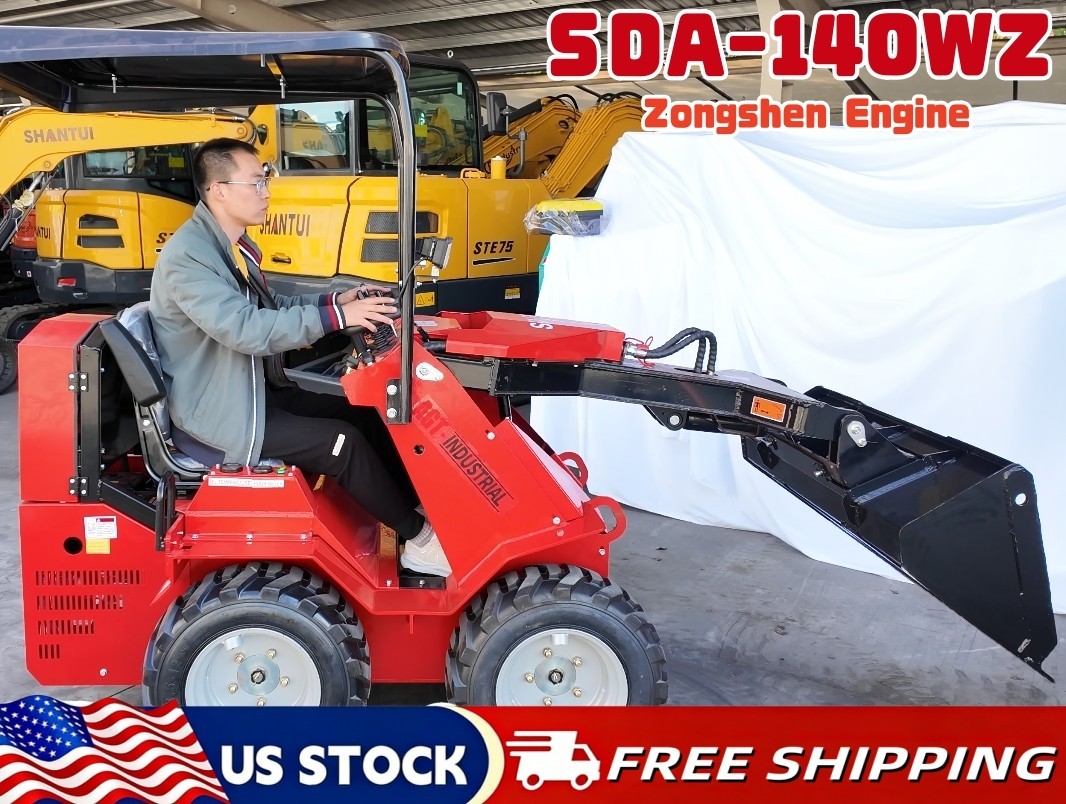 Ride on AGT 0.8 Ton Mini Small Skid Steer Loader Zongshen Engine - Wheeled
