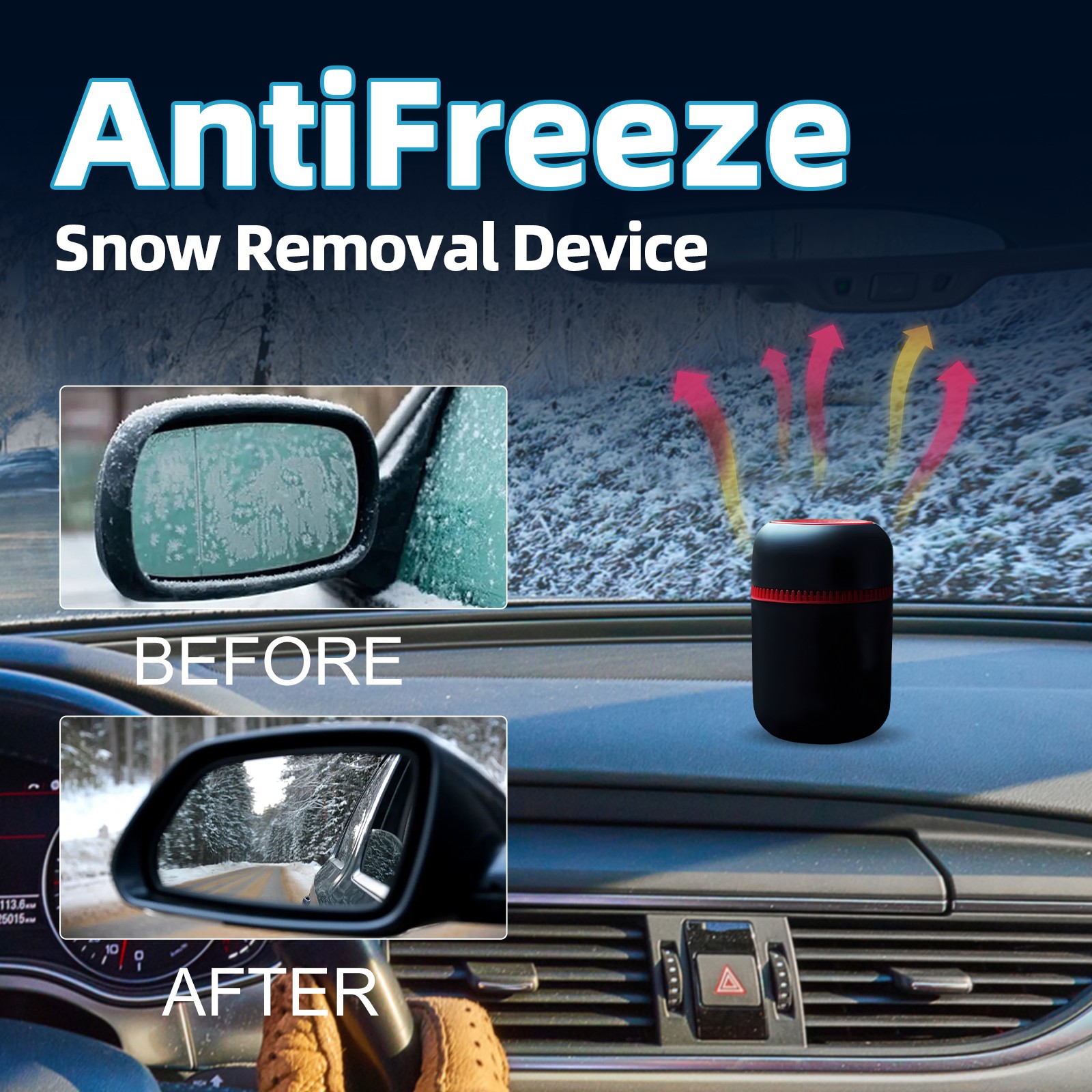 Car Windshield Defroster De-icer, Portable Heater for Quick Snow & Ice Removal