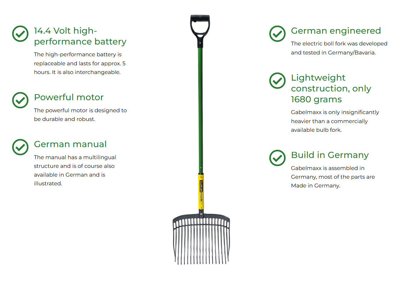 Gabelmaxx Vibrating Manure Fork Stall Shaker Apple Picker Pitchfork German Made