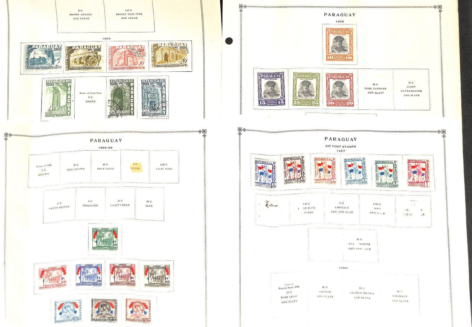 Paraguay Stamp Collection on 40 Scott International Pages, 1879..1996 (BA)