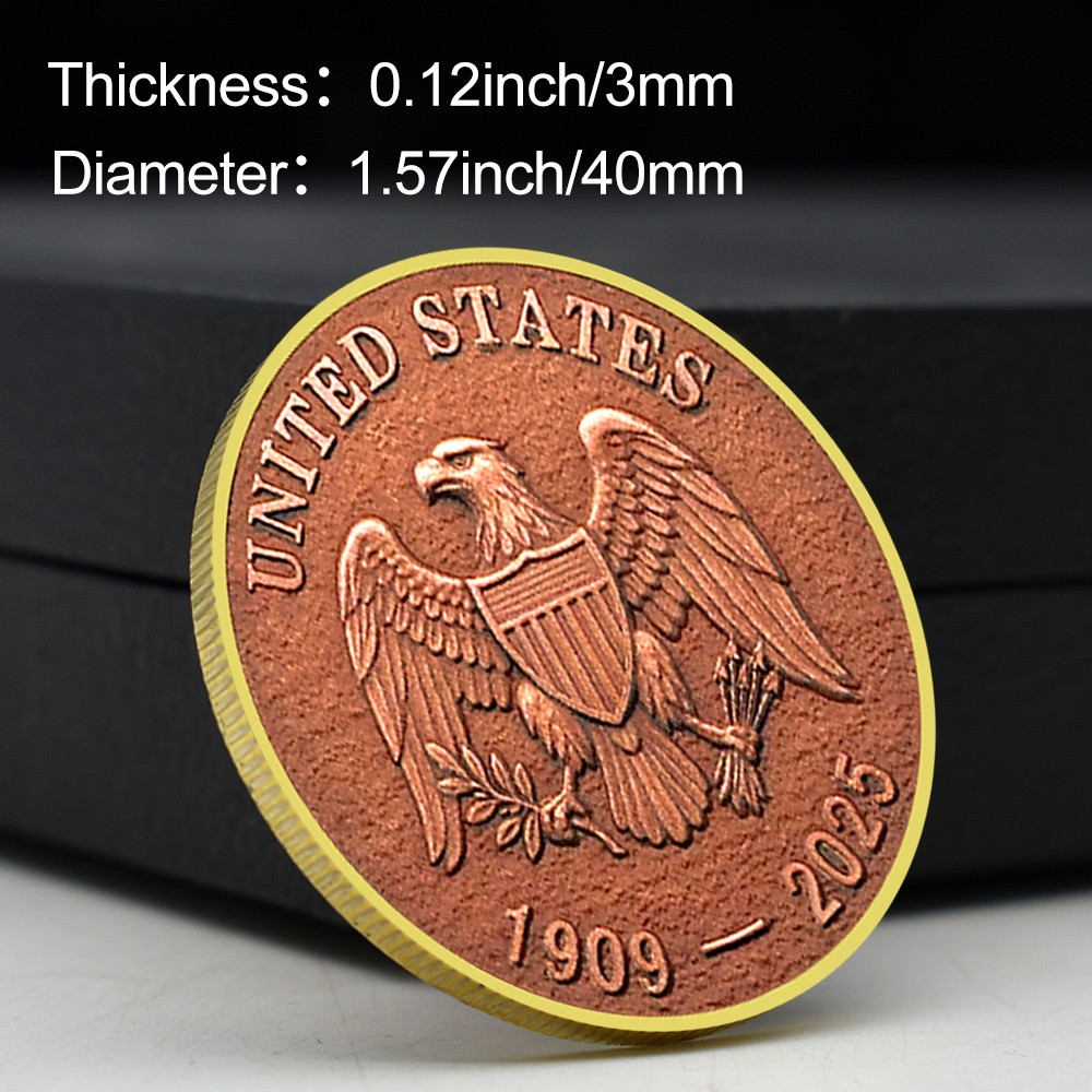 Final Penny 1909-2025 Novelty Coin Lincoln They Don't Make Cents Golden Medal