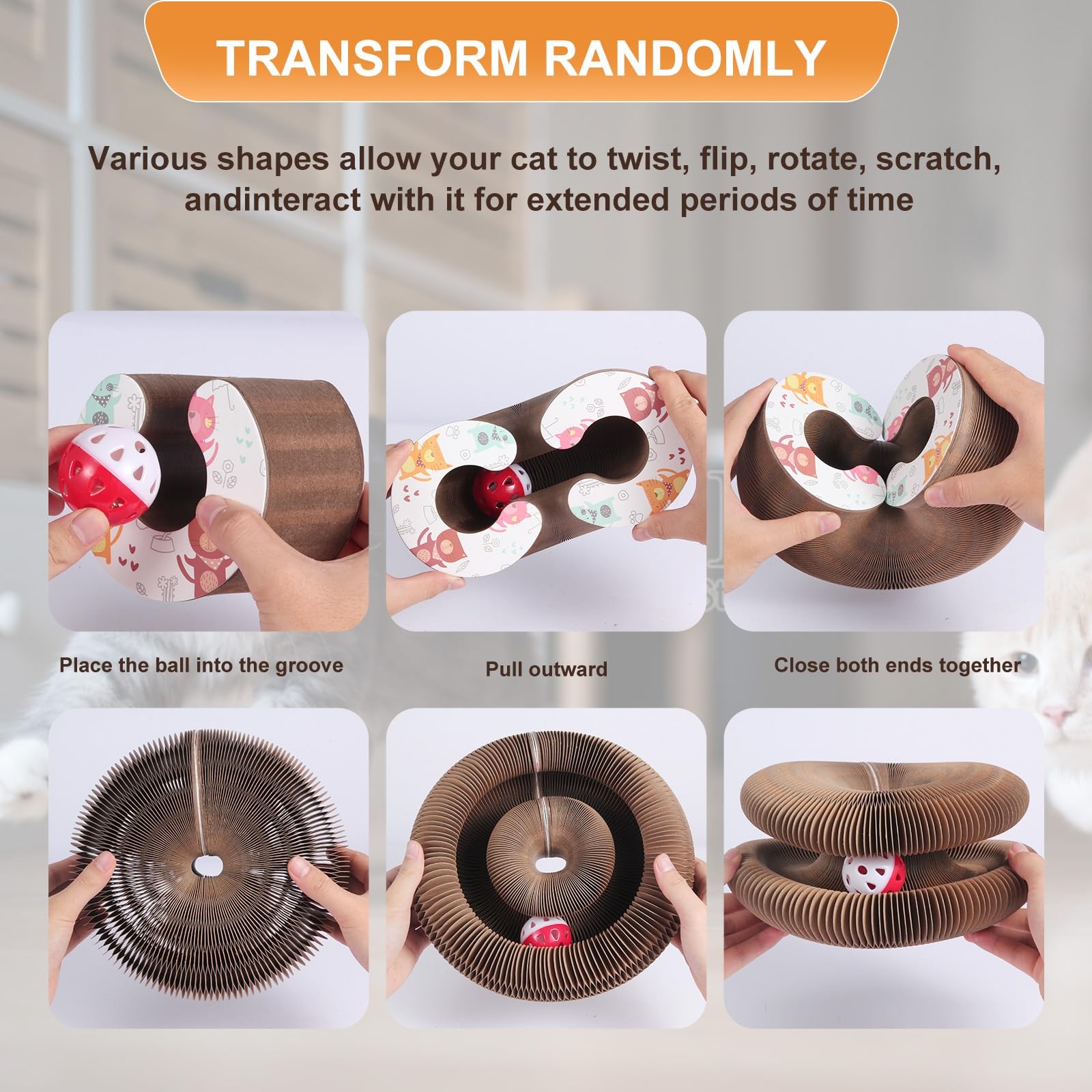Juguetes rascadores para gatos, juguetes gatitos, almohadillas rascadoras cartón