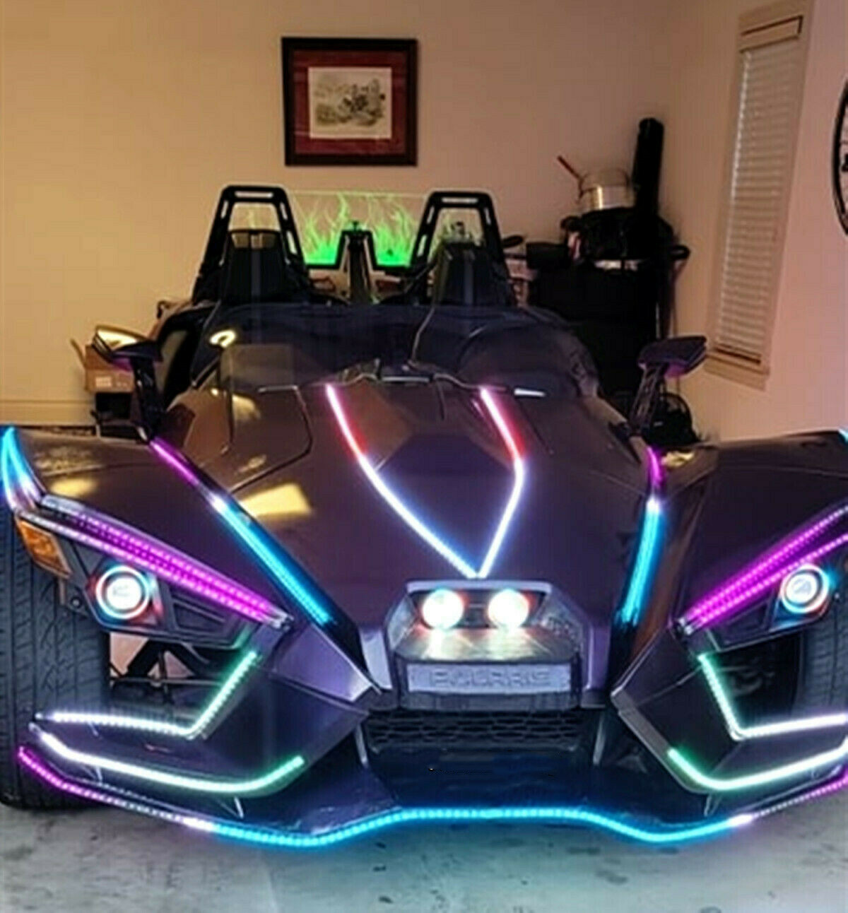 4FT 48" x16PCS APP+Remote CHASING Flow LED IP68 Polaris Slingshot Strips Lights