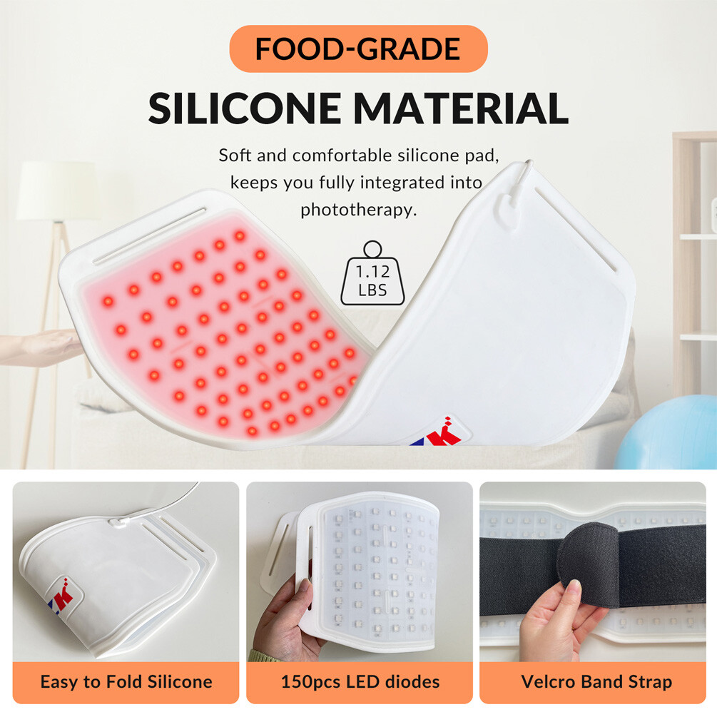 Red Light Therapy Pads Near Infrared LED Belt for Waist Back Muscle Pain Relief