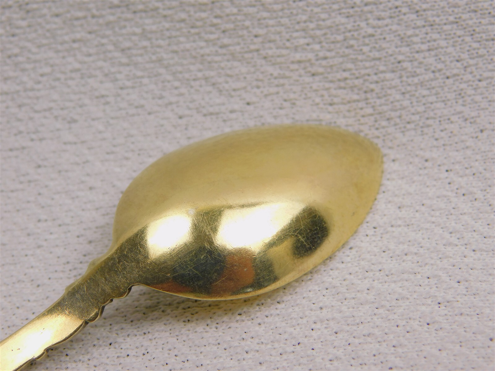 Antique Art Nouveau Sterling Silver Holly Berry Enamel Handle Spoon