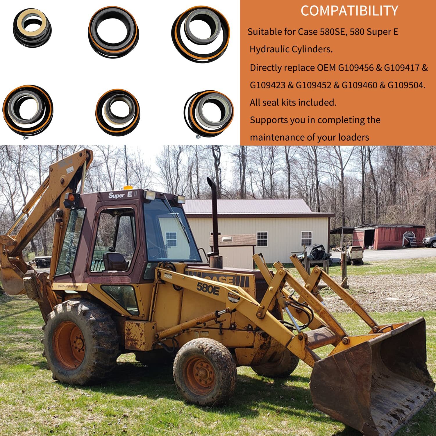 Whole Machine Hydraulic Cylinder Seals Kit for Case 580 Super D 580 Super E 580E