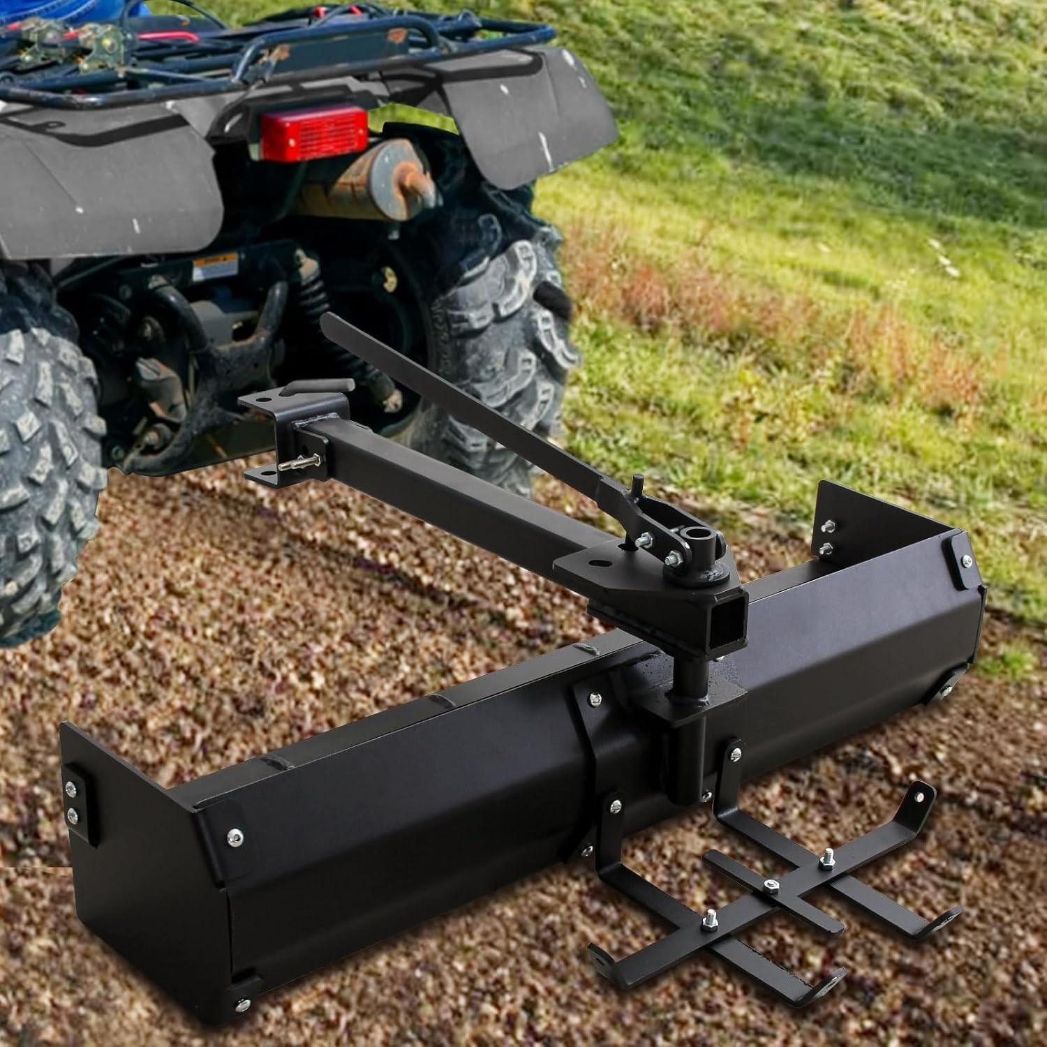 42" Heavy Duty Tow-Behind Box Scraper, Tractor Grader Blade Attachment for ATV