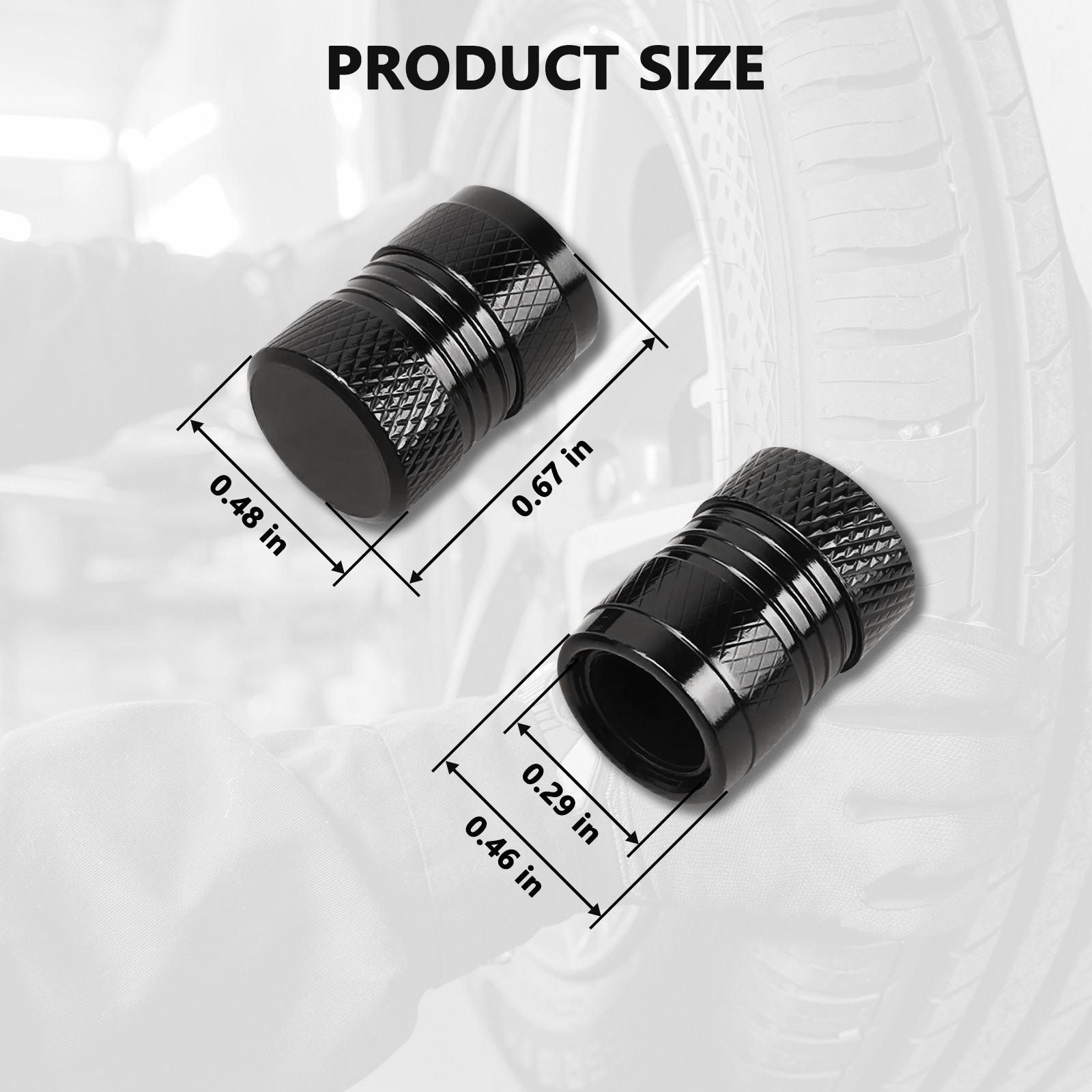 5PCS BLACK Aluminium Tire Valves Air Dust Cover Stem Caps for Wheel Car SUV Bike