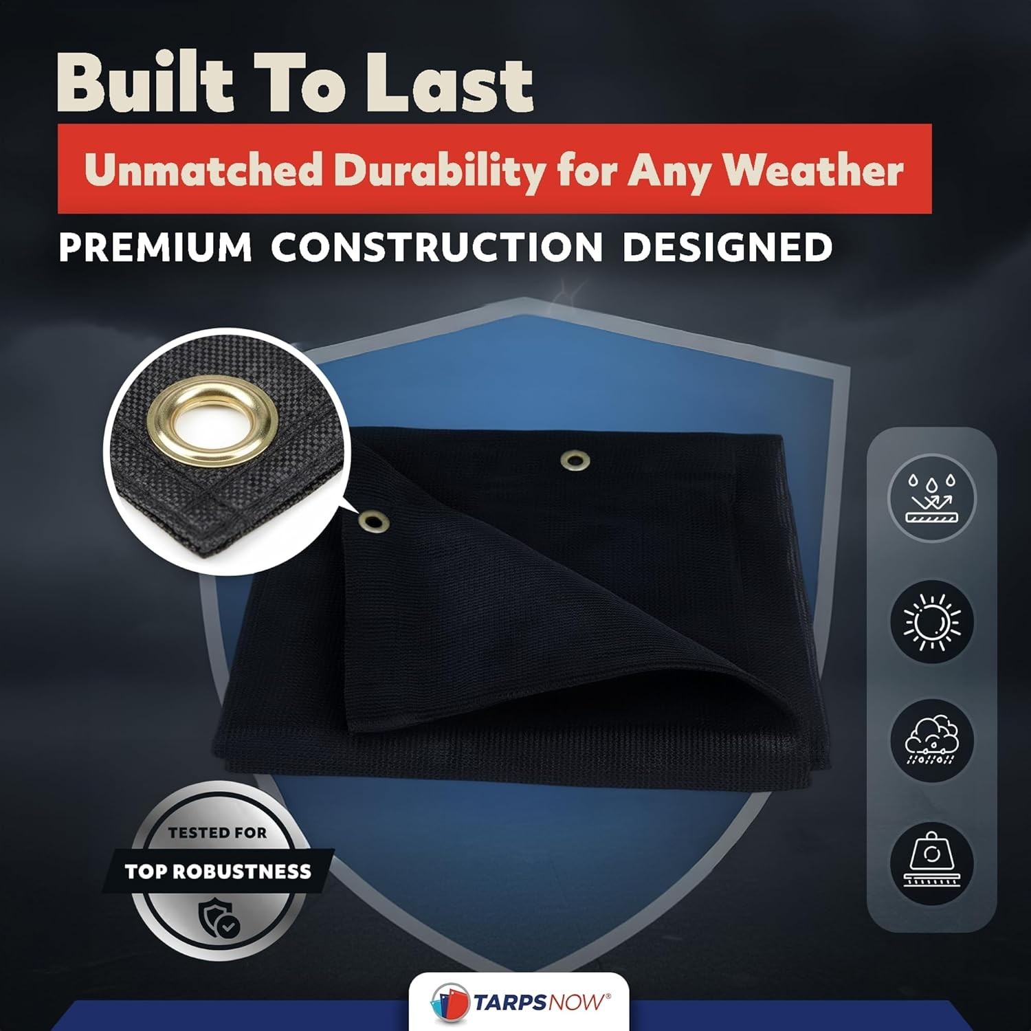 Tarps Now 16' x 16' Heavy Duty Mesh Tarp with 60% Shade and Grommets