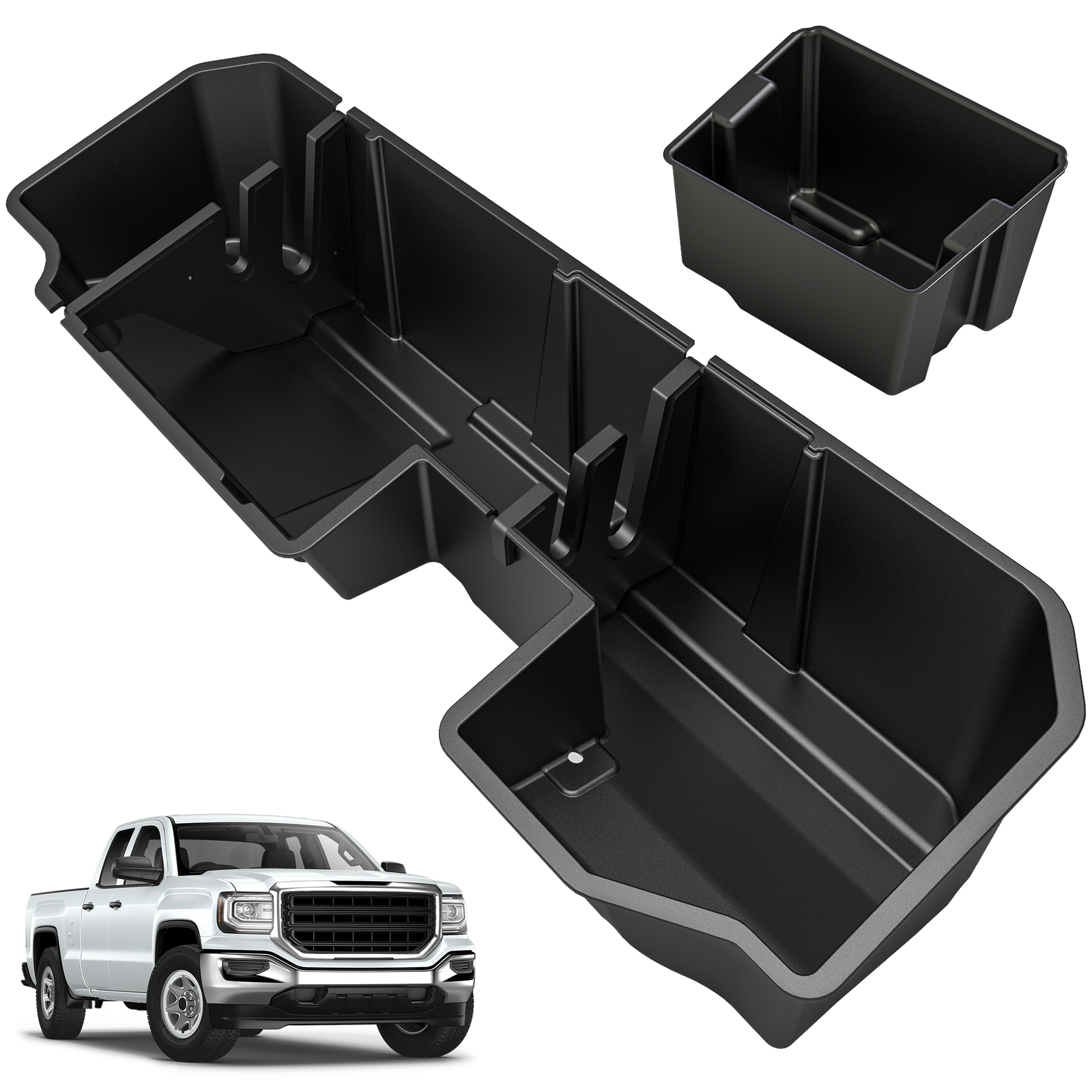 Under Seat Storage for 2019-2025 Chevy Silverado GMC Sierra 1500 2500HD 3500HD